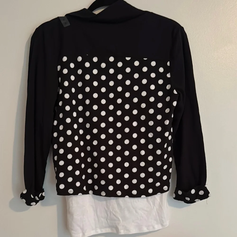 Justice Black and White Polka Dot Blouse